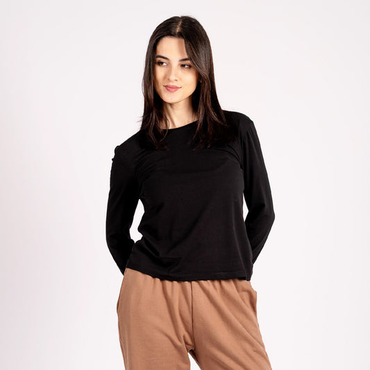 Long-sleeved t-shirt negro