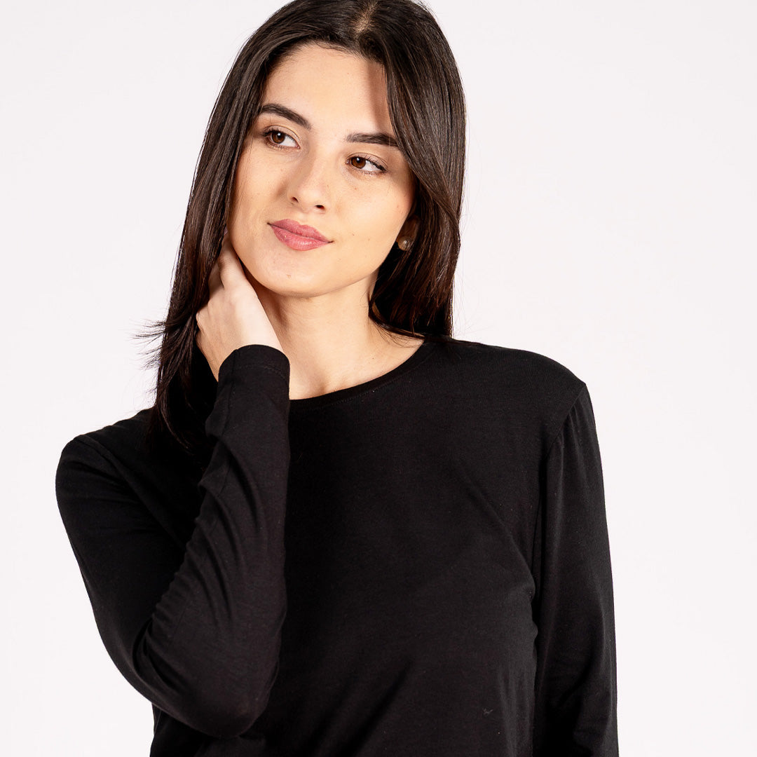 Long-sleeved t-shirt negro